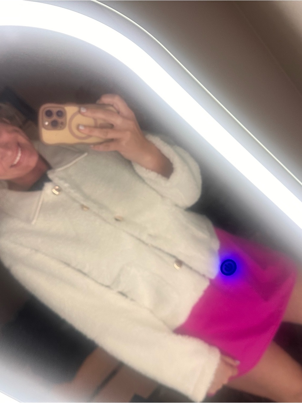 Source Unknown Cream Fuzzy Button-Front Cardigan